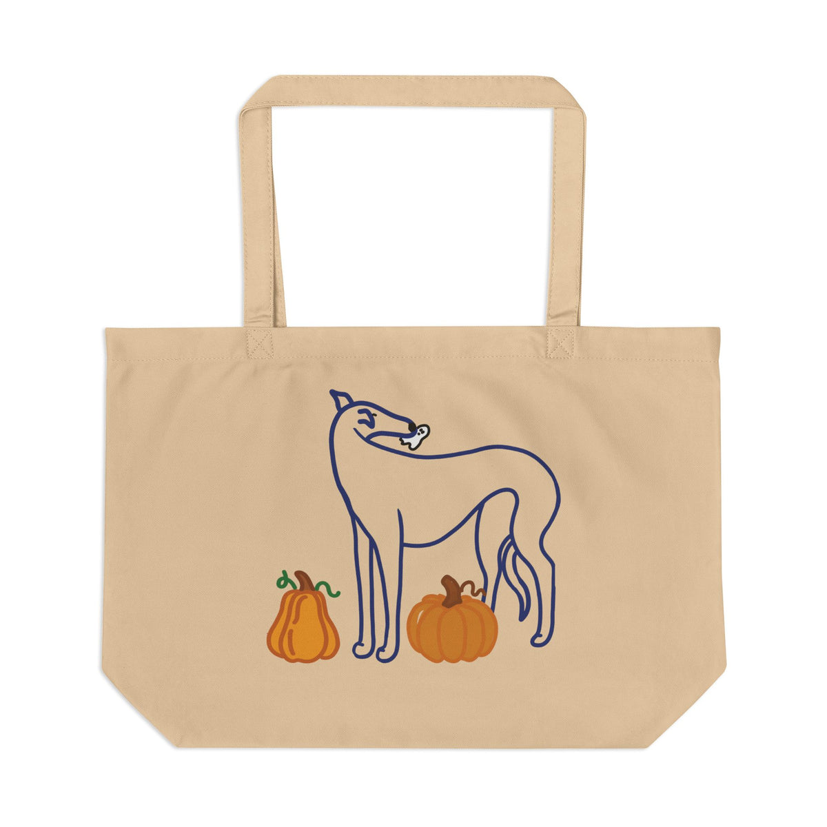 A Very Spooky Snoot – Greyhound Pumpkin Shopping Tote