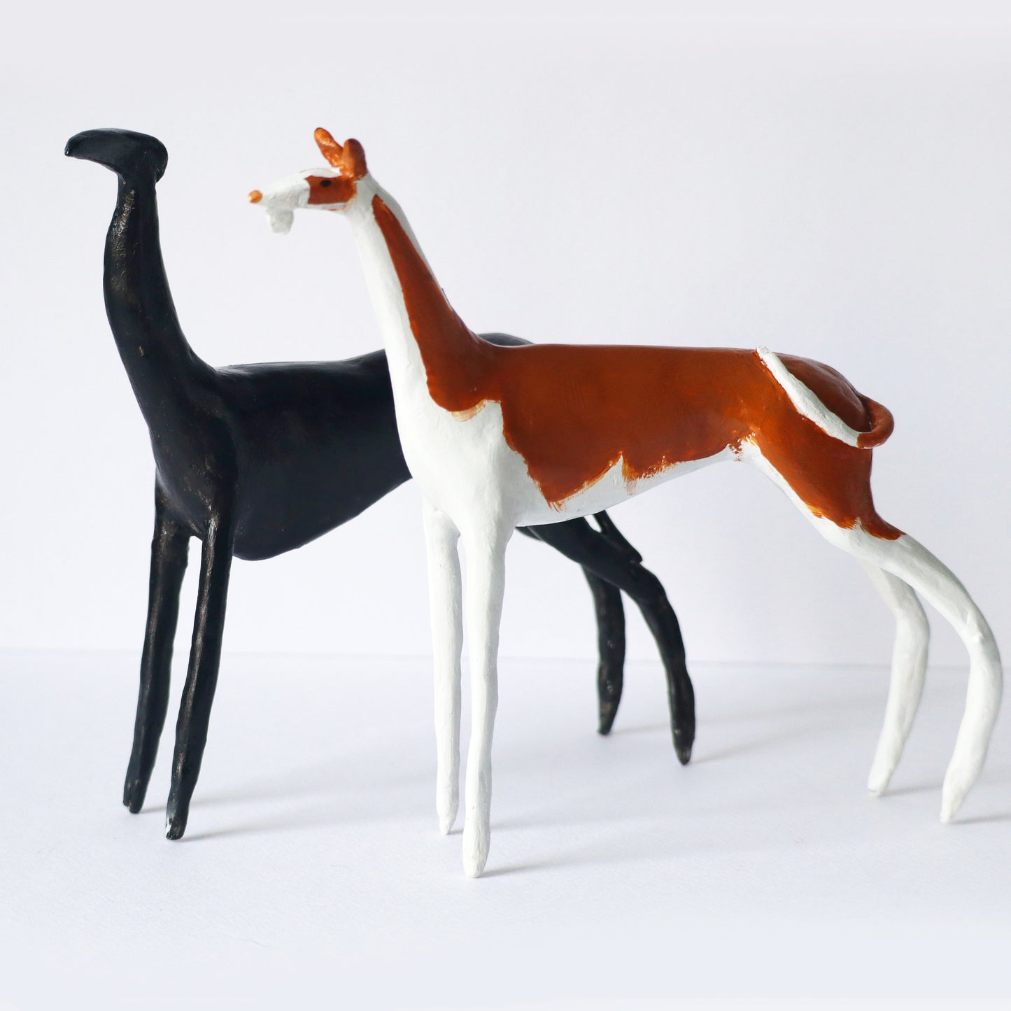 Black greyhound figurine, ibizan hound figurine, custom handmade dog figurines