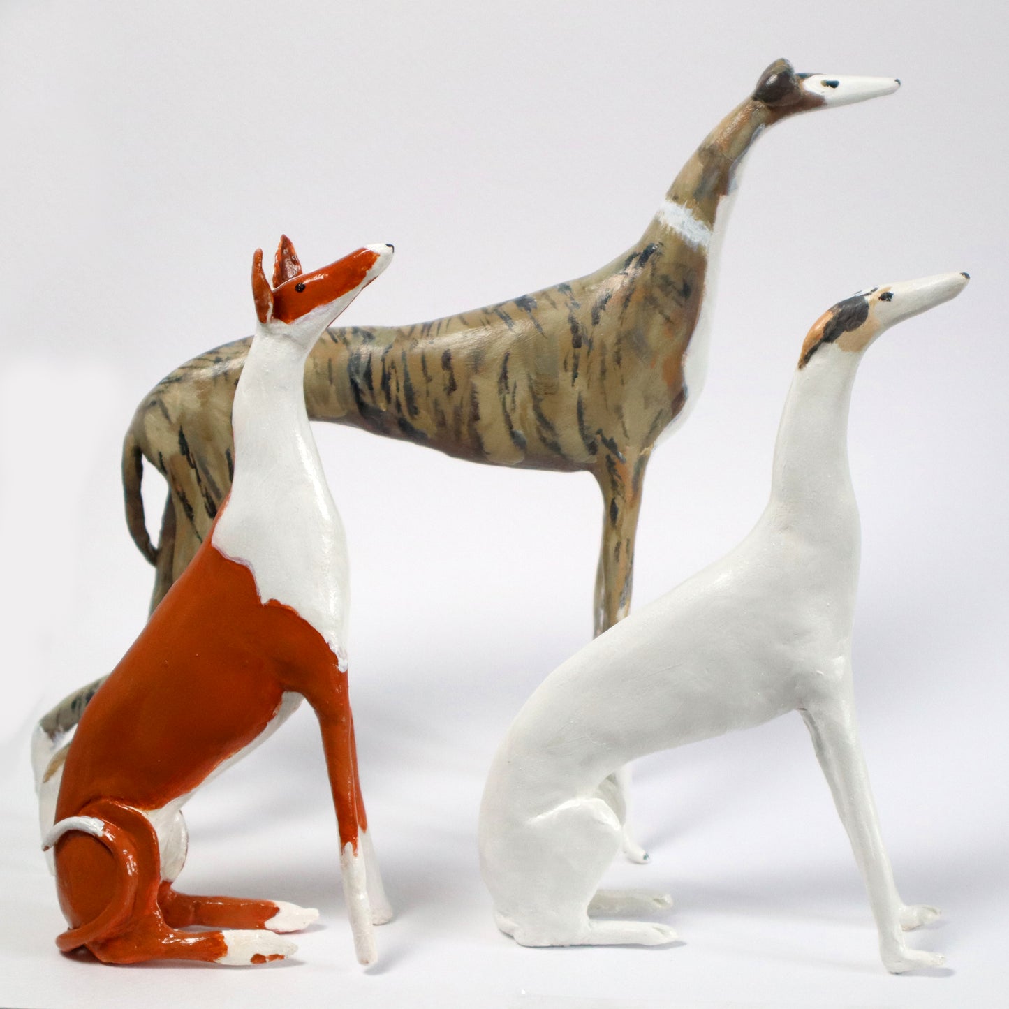 Custom greyhound figurines, custom greyhound sculpture, polish greyhound , ibizan hound, dog memorial, whippet sculpture, greyhound sculpture, greyhound commission, greyhound gift.