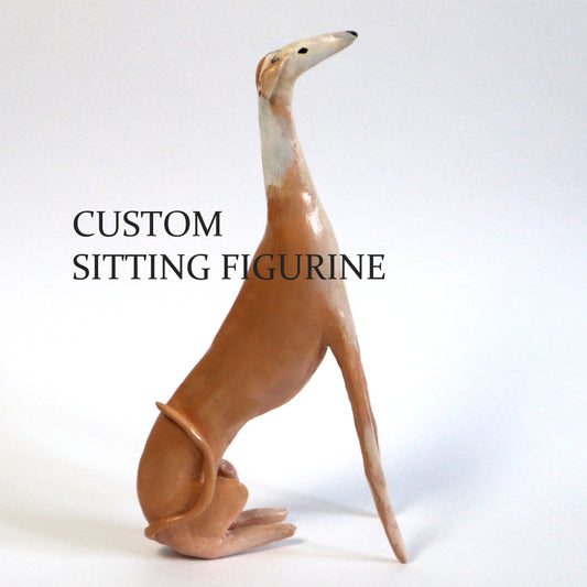 Whippet sculpture, whippet figurine, galgo figurine, galgo sculpture, custom whippet gift