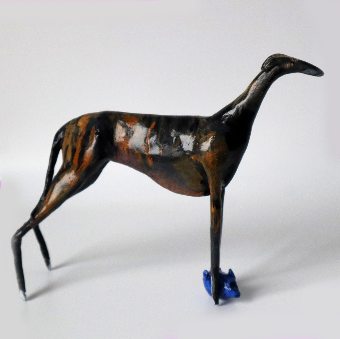 greyhound sculpture custom, clay figurine, greyhound collectible, handmade