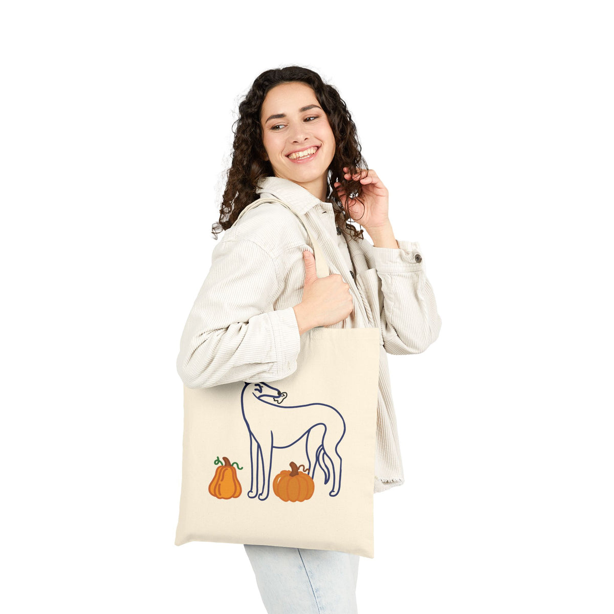 A Very Spooky Snoot – Greyhound Pumpkin Tote Bag