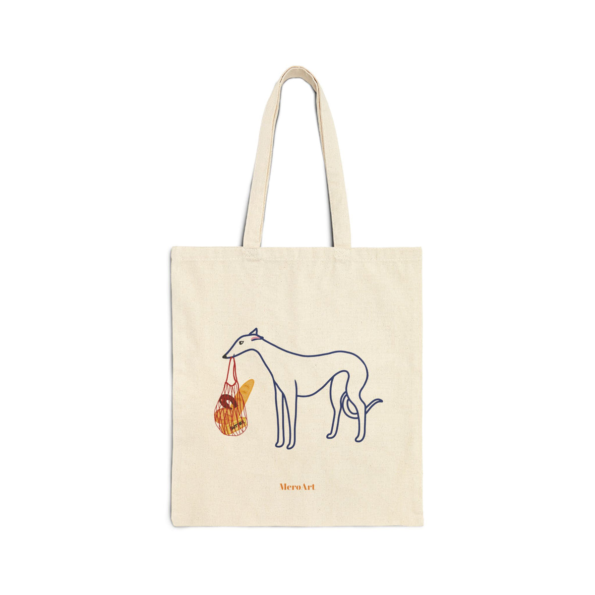 Noodle Goes Shopping – Sighthound Tote Bag