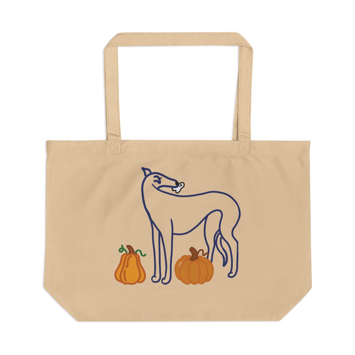 A Very Spooky Snoot – Greyhound Pumpkin Shopping Tote