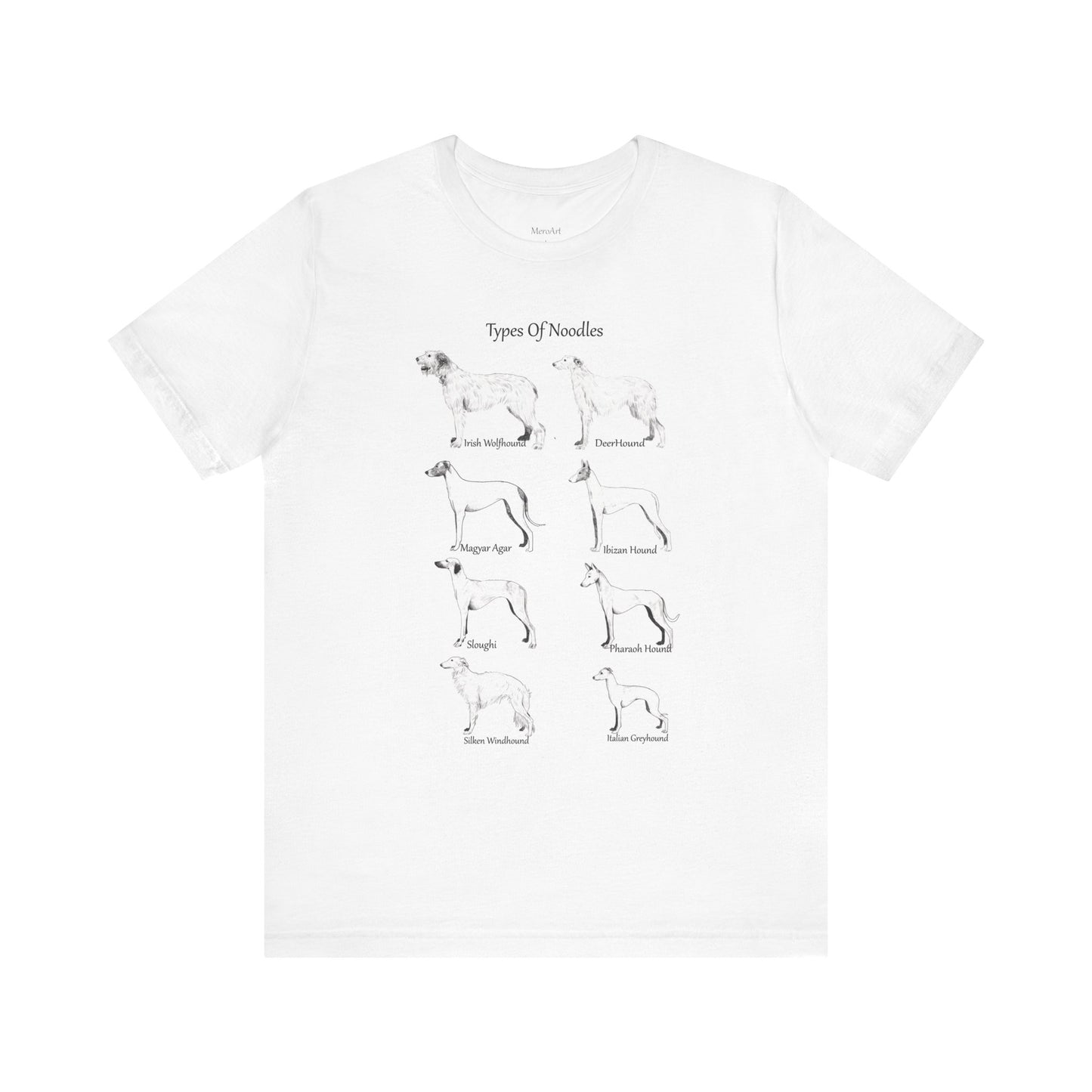 Types of Noodles Sighthound Breed Tee 2