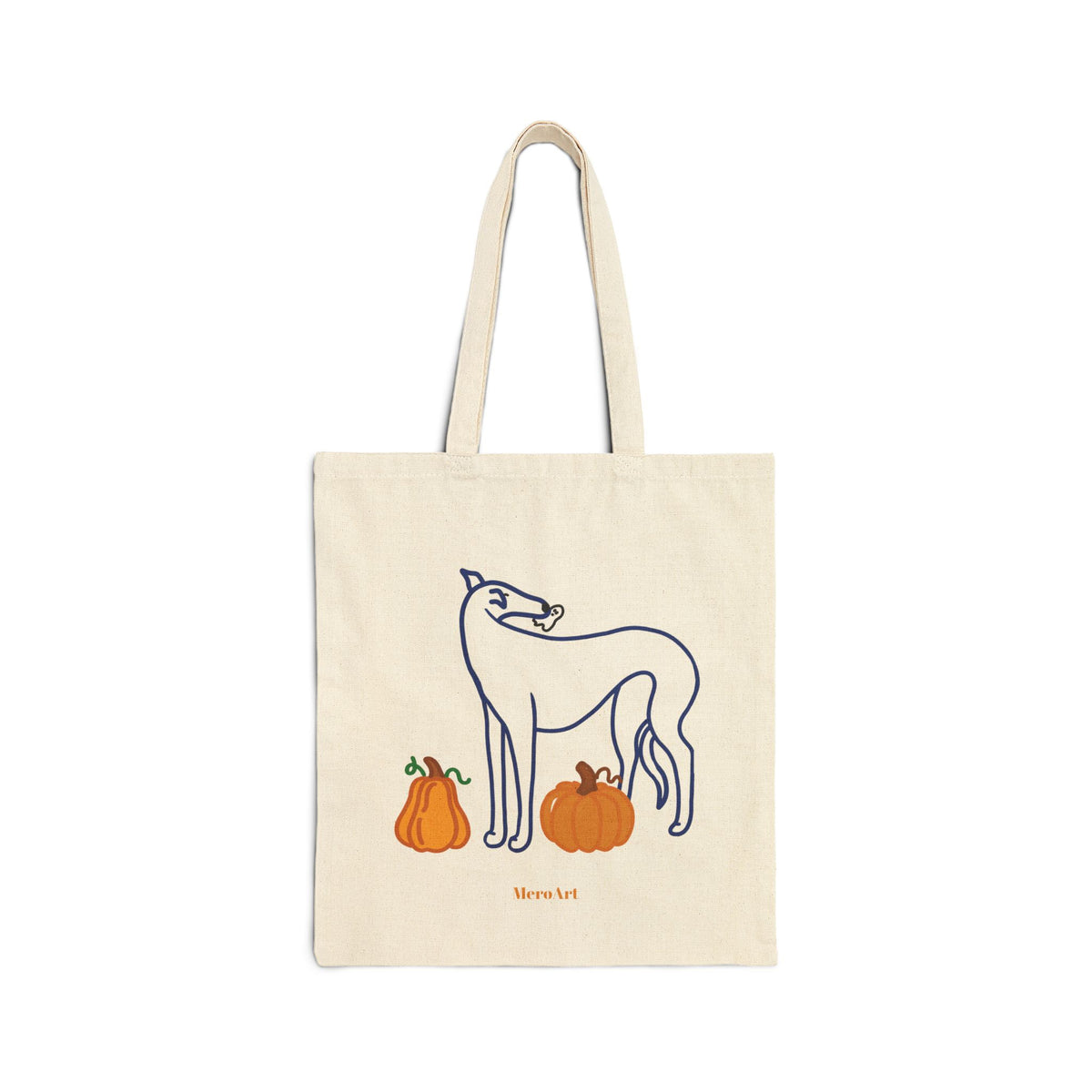 A Very Spooky Snoot – Greyhound Pumpkin Tote Bag